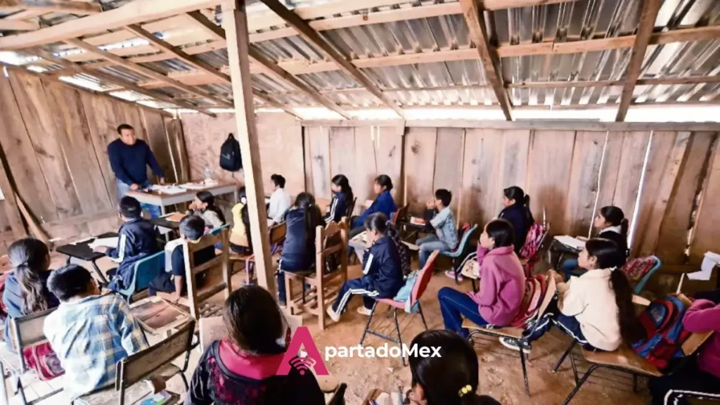 Aula de escuela rural en Guerrero