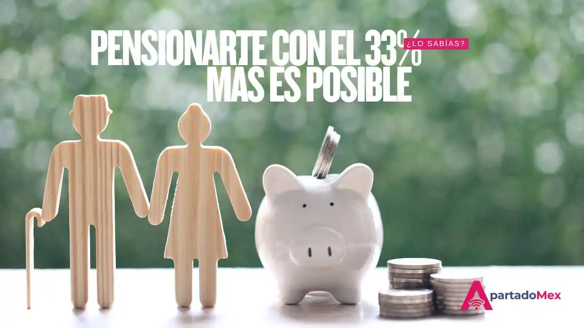 Jubilación en México con 33% más