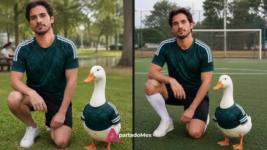 Manuel Campos, fotos con el pato Merlín generadas con IA