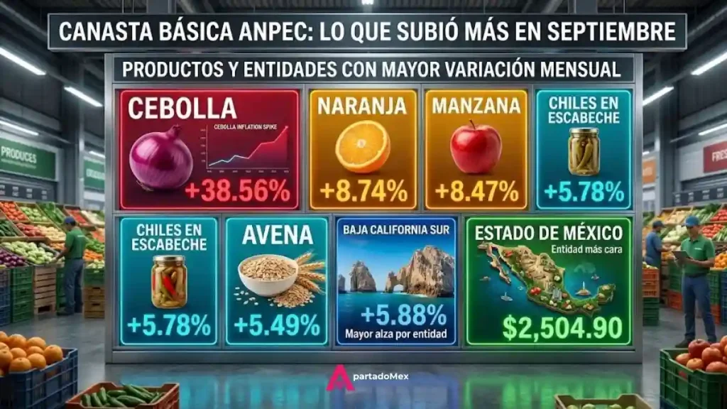 Canasta Básica ANPEC lo que subió más en septiembre 2026