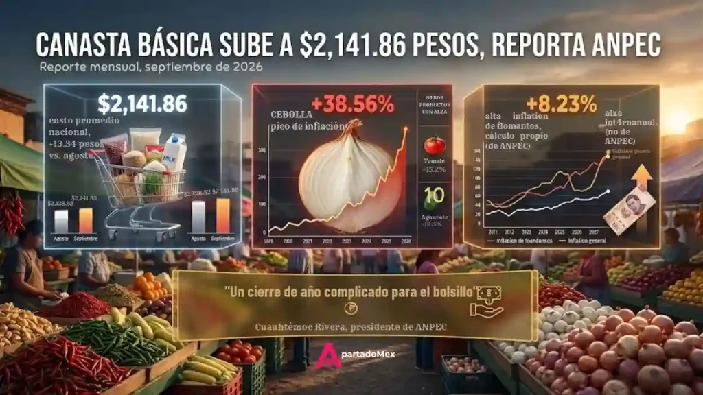Canasta Básica sube a $2,141.86, reporta ANPEC