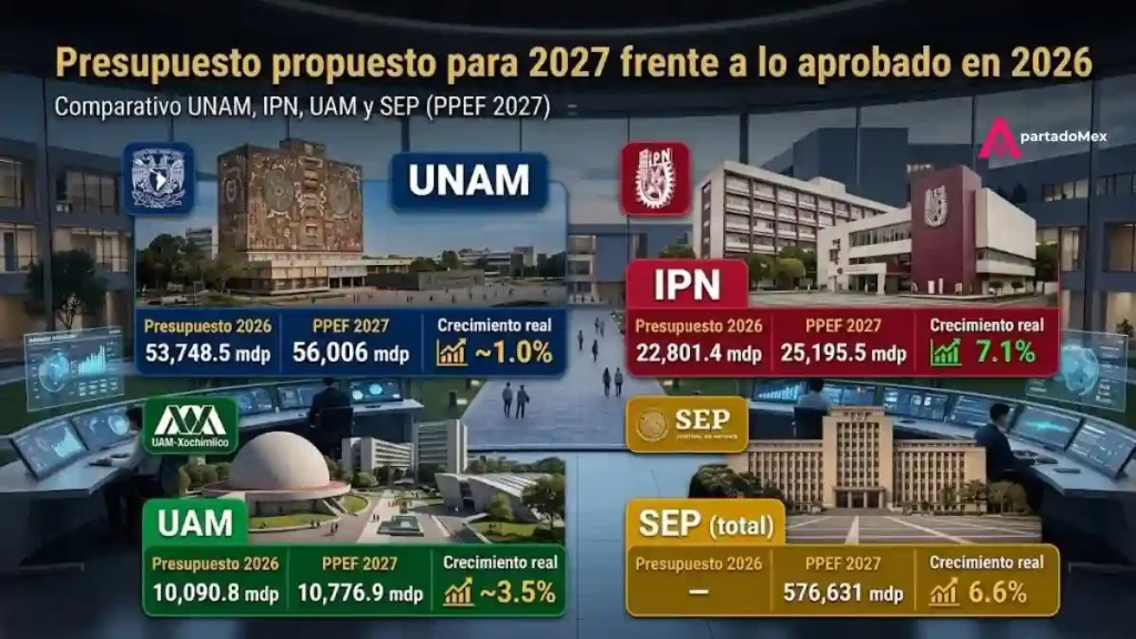 Comparativa de los presupuestos 2026 y 2027
