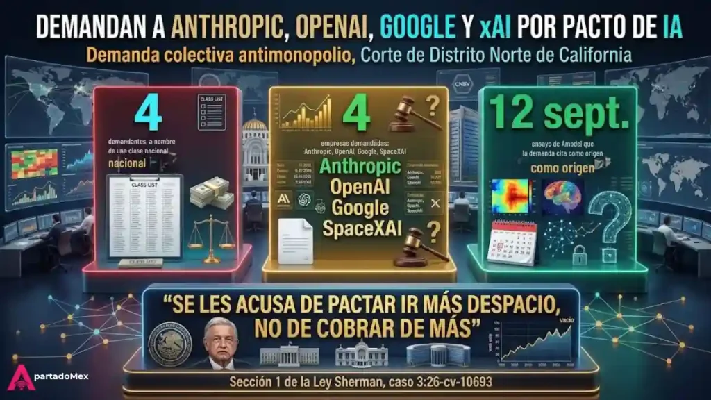 Demandan a Antrhopic, OpenAI, Google y xAI