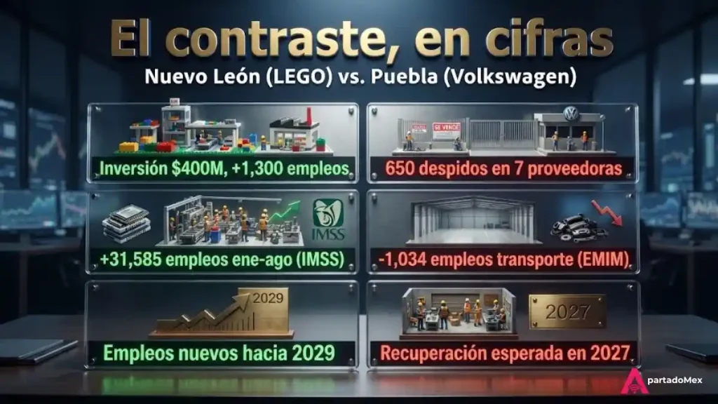 El contraste entre Nuevo León y Puebla, en cifras