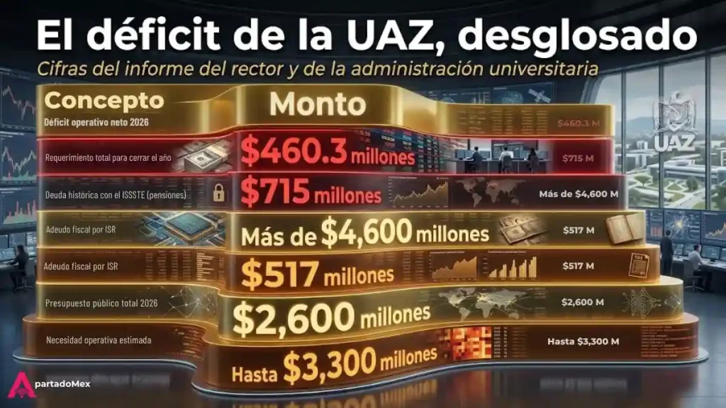 El déficit de la UAZ, desglosado
