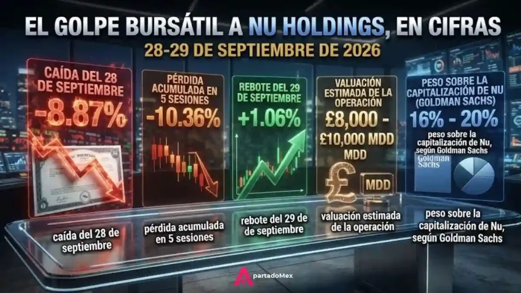 El golpe bursátil a Nu Holdings, en cifras