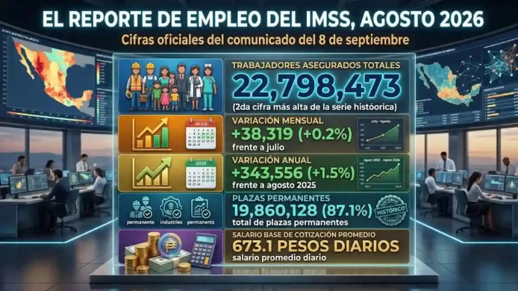 El reporte de empleo del IMSS, agosto 2026