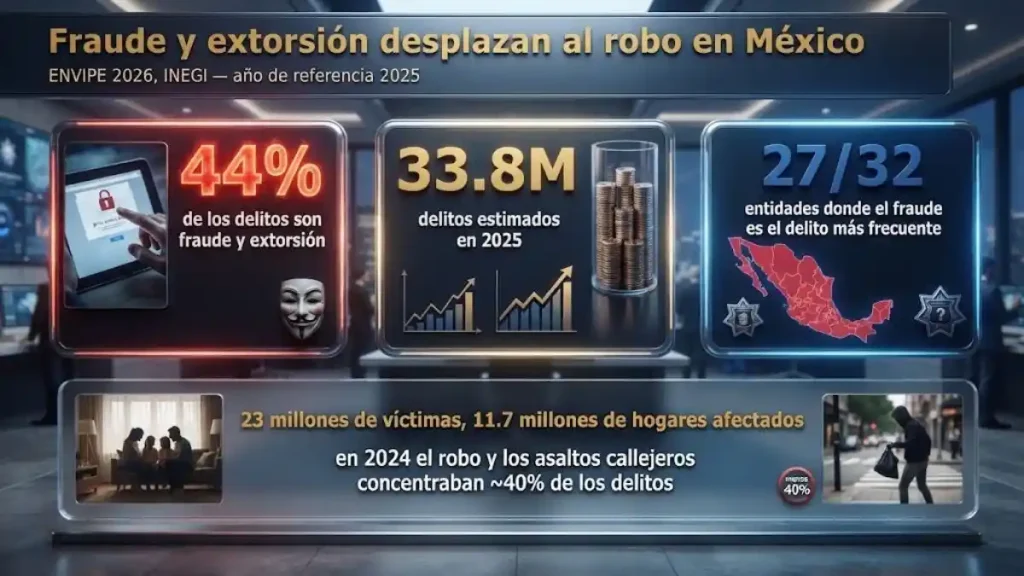 Fraude y extorsión desplazan al robo en México