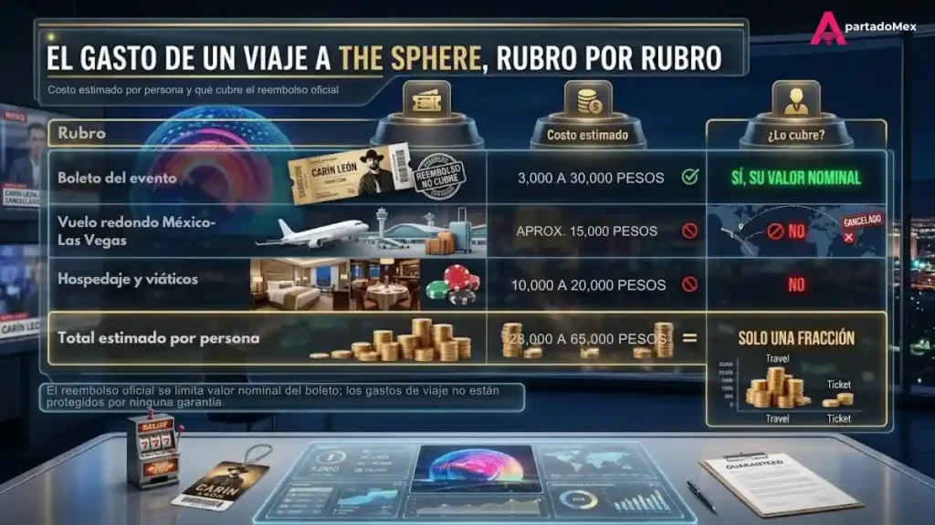 Gastos para asistir a un concierto en las Vegas