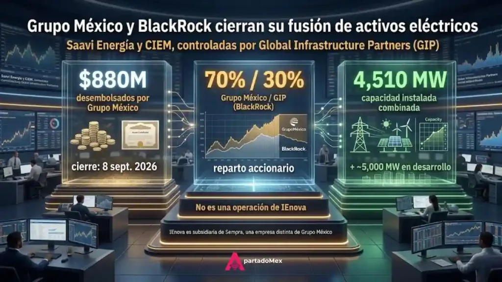 Grupo México y BlackRock cierran su fusión de activos eléctricos