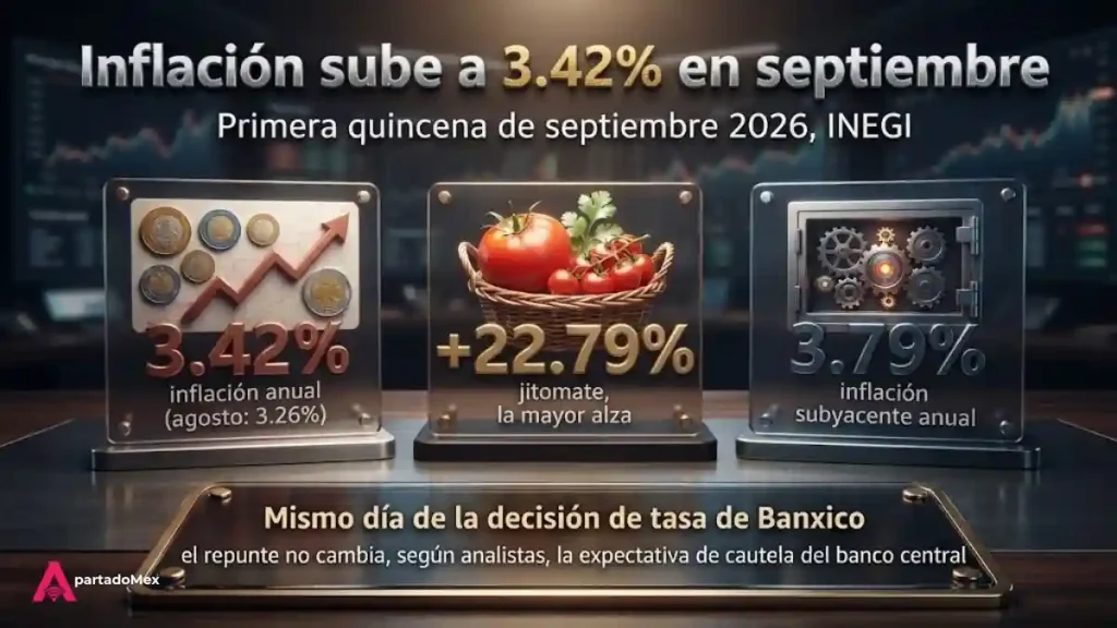 Inflación sube a 3,42% en septiembre