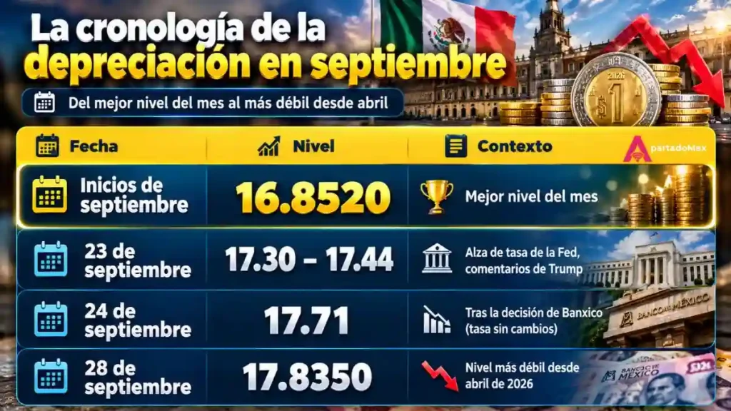 La cronología de la depreciación en septiembre