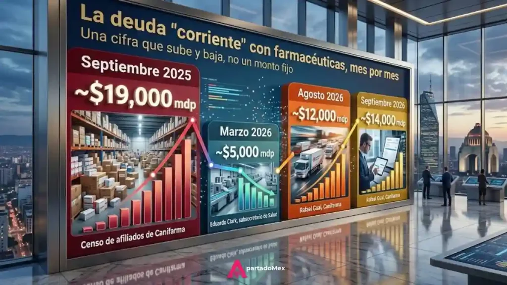 La deuda corriente con farmacéuticas, mes por mes