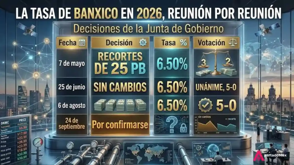 La tasa de Banxico en 2026, reunión por reunión