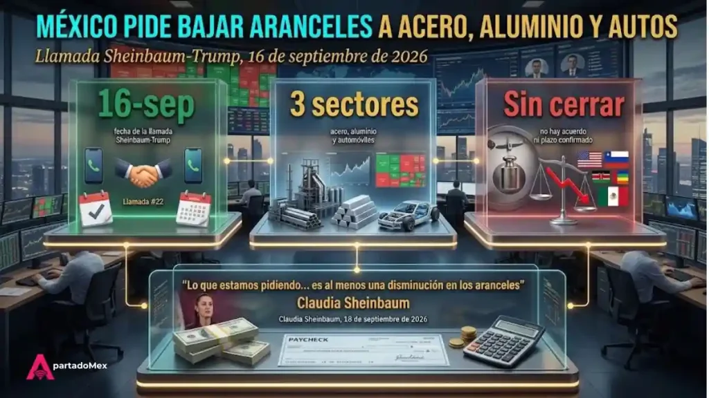 México pide bajar aranceles a aacero, aluminio y autos