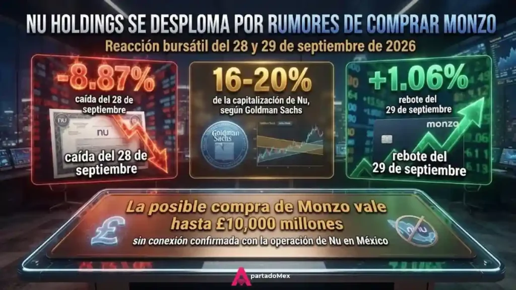 Nu Holdigs se desploma por rumores de comprar Monzo