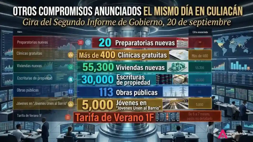 Otros compromisos anunciados el 20 de septiembre en Culiacán