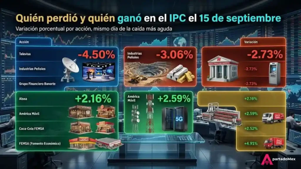 Quién perdió y quién ganó en el IPC el 15 de septiembre