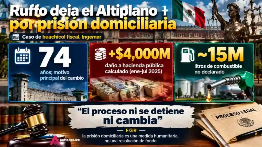 Ruffo deja el Altiplano por prisión domiciliaria