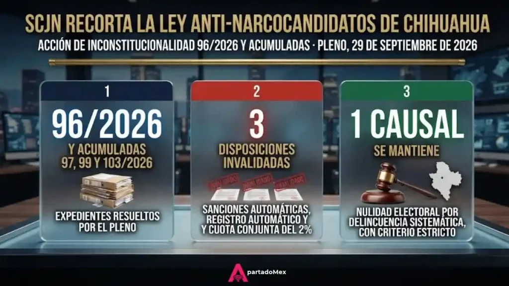 SCJN recorta la Ley Anti-Narcocandidatos de Chihuahua