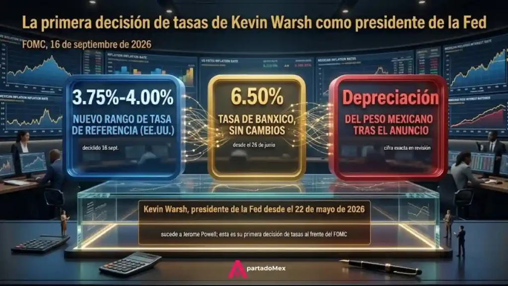Se deprecia el peso mexicano como reacción a la primera decisión de tasas de Warsh