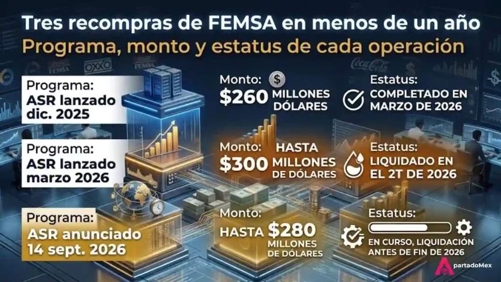 Tres recompras de FEMSA en menos de un año