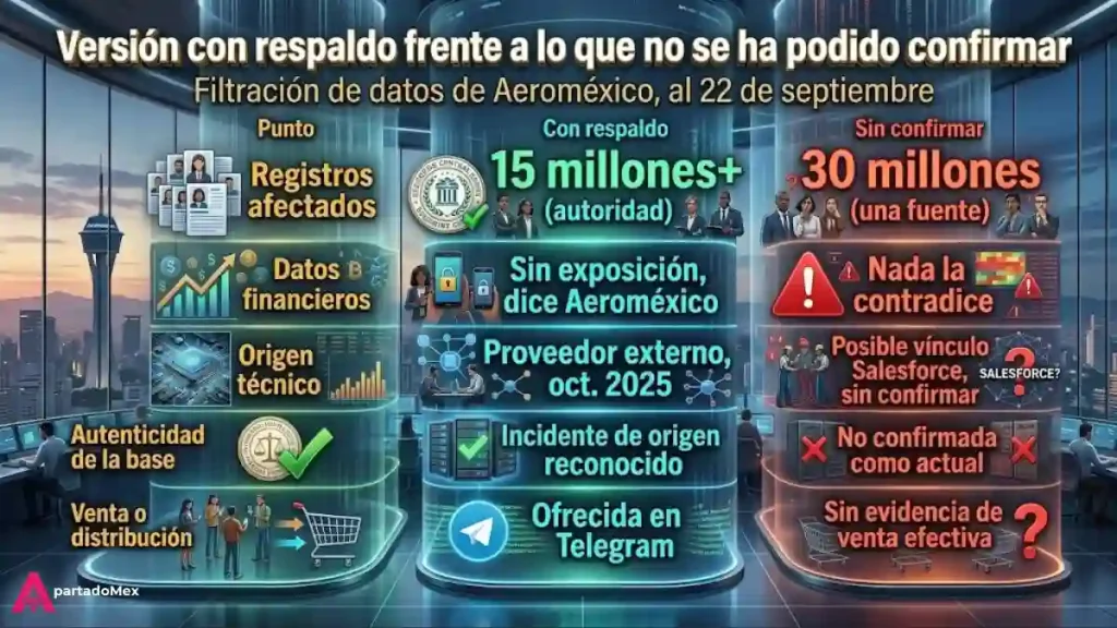 Versión con respaldo frente a lo que no se ha podido confirmar