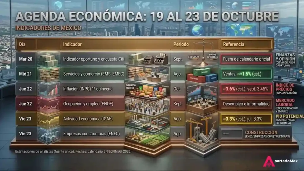 Agenda Económica del 19 al 23 de octubre