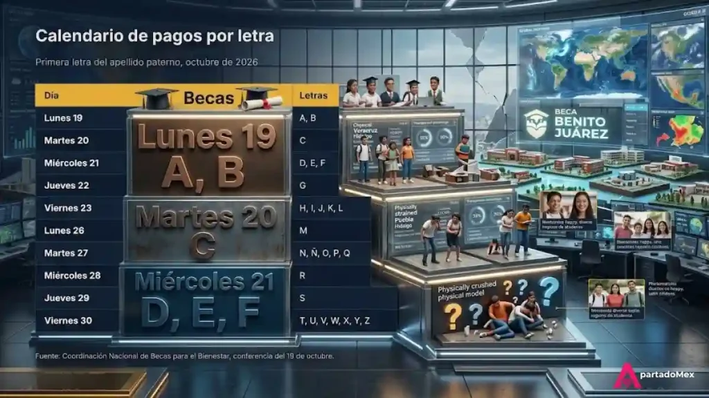 Calendario de pagos por letra Beca Benito Juárez