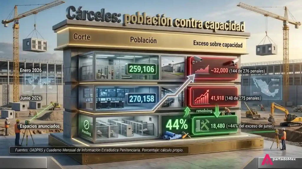 Cárceles: población contra capacidad