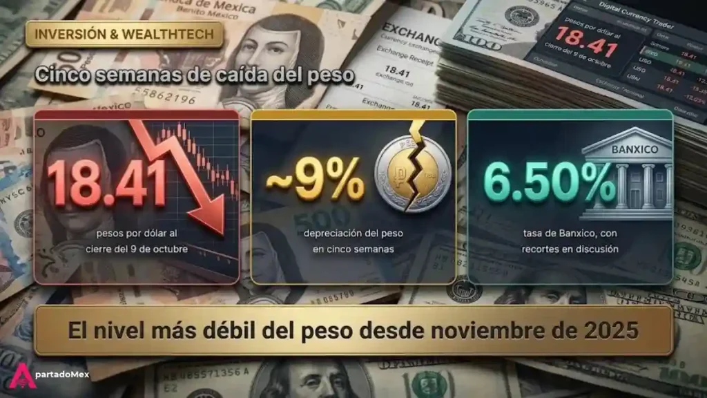 Cinco semanas de caída del peso