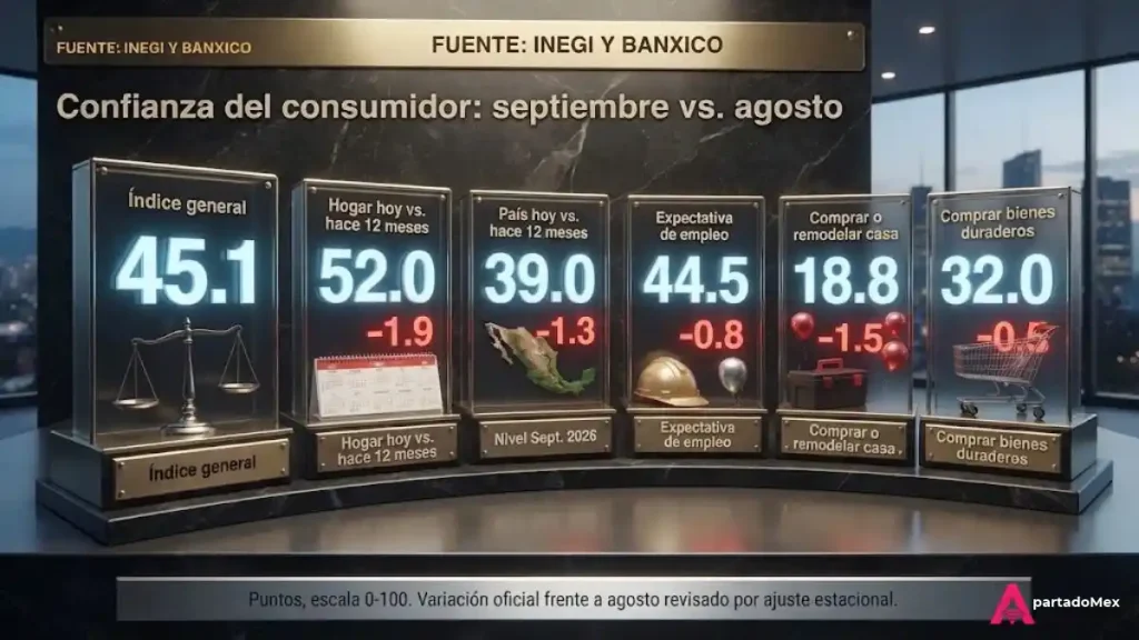 Confianza del consumidor: septiembre vs. agosto