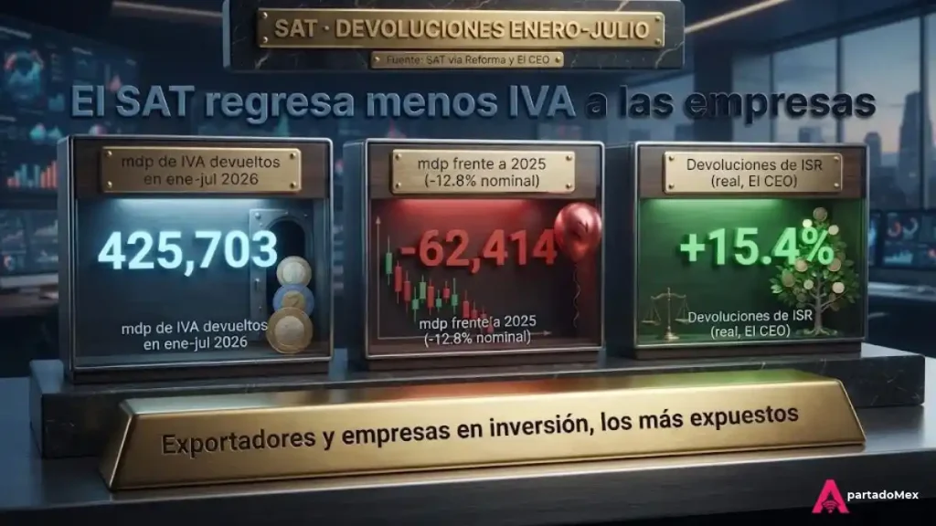 El SAT devolvió 62 MMDP menos de IVA en 2026