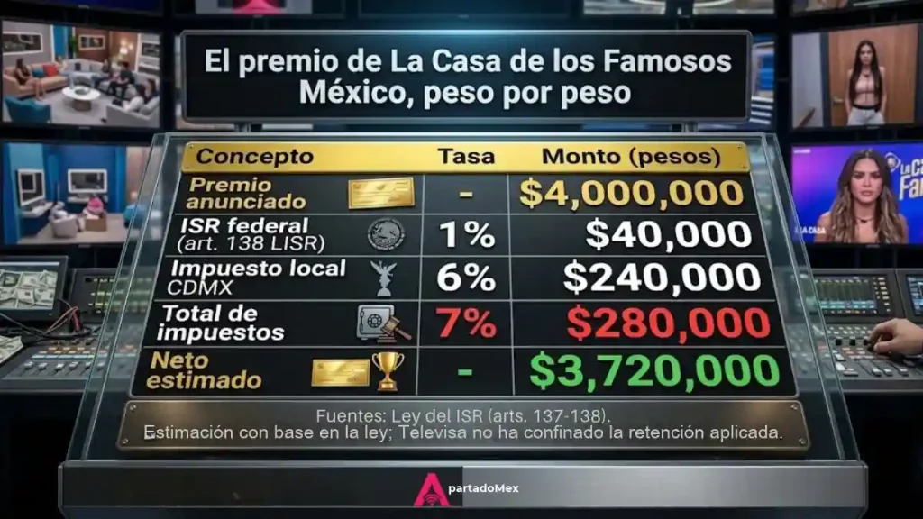 El premio de La Casa de los Famosos México, peso por peso