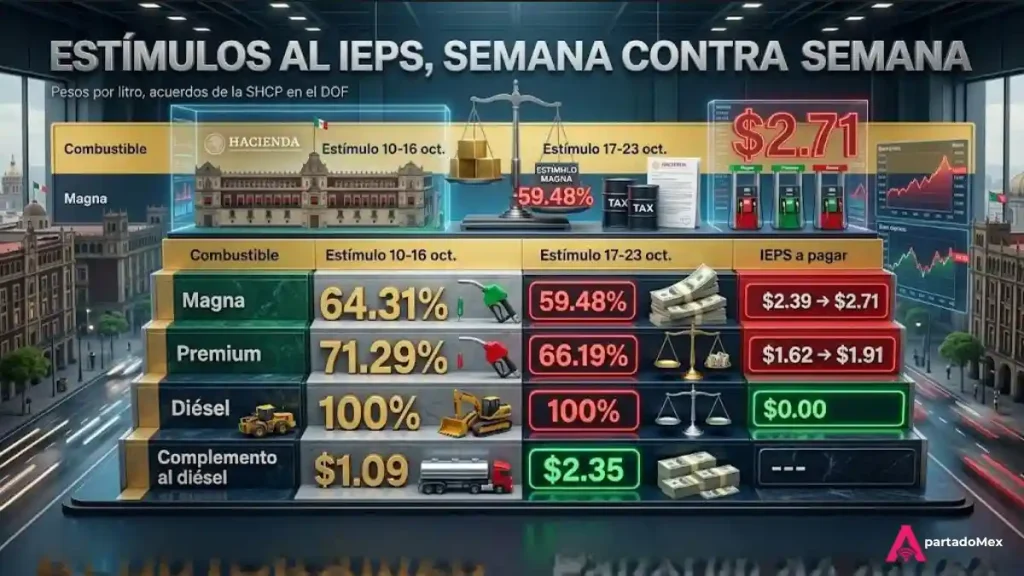 Estímulos al IEPS, semana contra semana