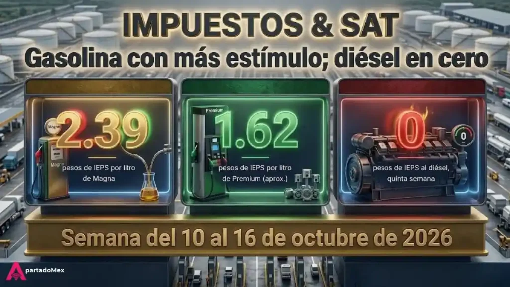 Gasolina con más estímulo; diésel en cero