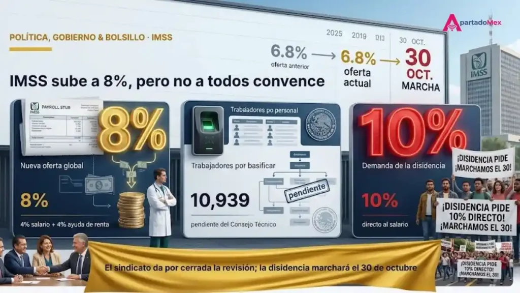 IMSS sube a 8%, pero no a todos convence