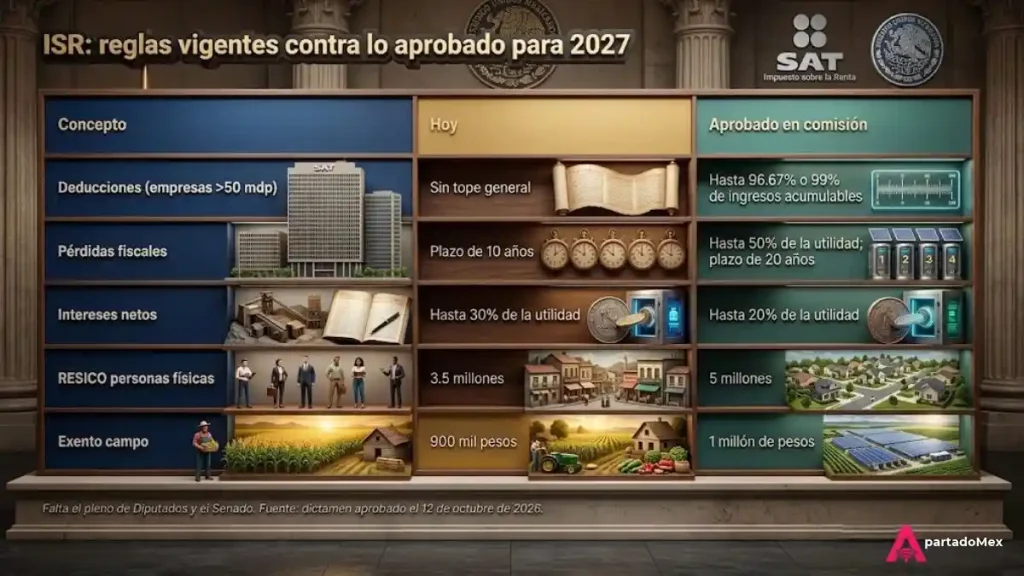 ISR: reglas vigentes contra lo aprobado para 2027