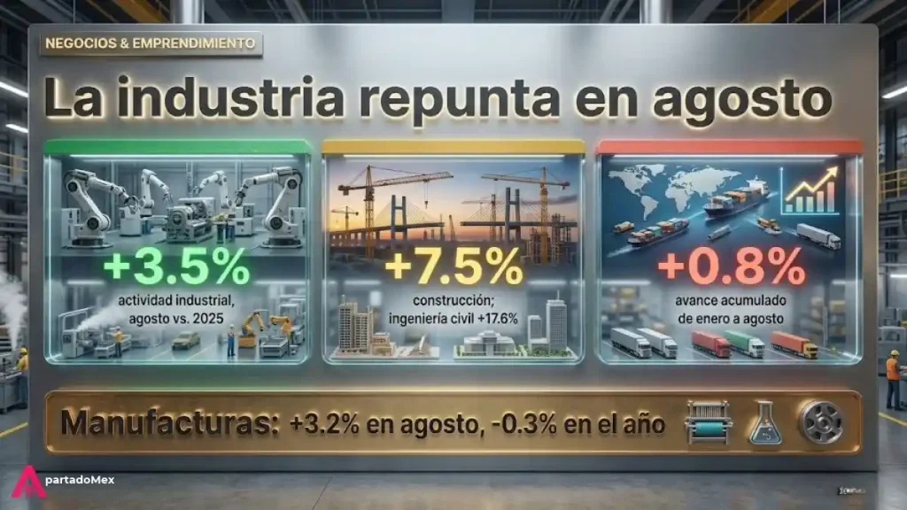 La industria repunta en agosto
