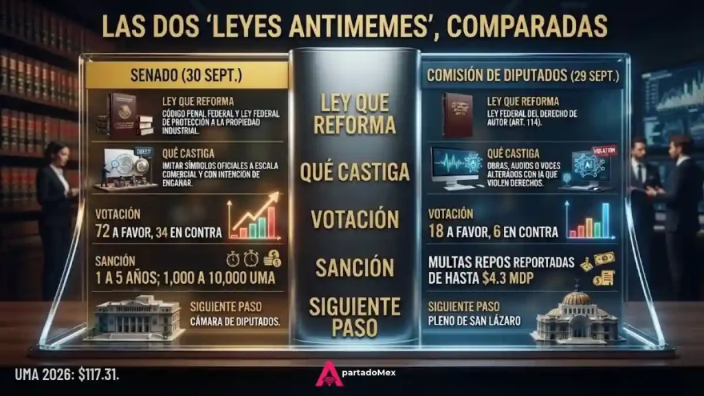 Las dos Leyes Antimemes, comparadas