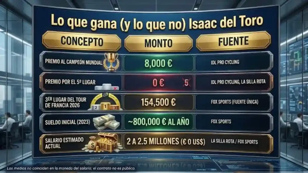 Lo que gana (y lo que no) Isaac del Toro)
