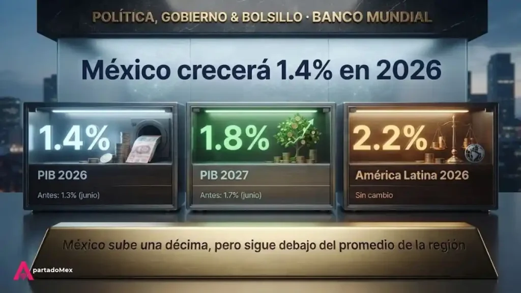 México crecerá 1.4% en 2026