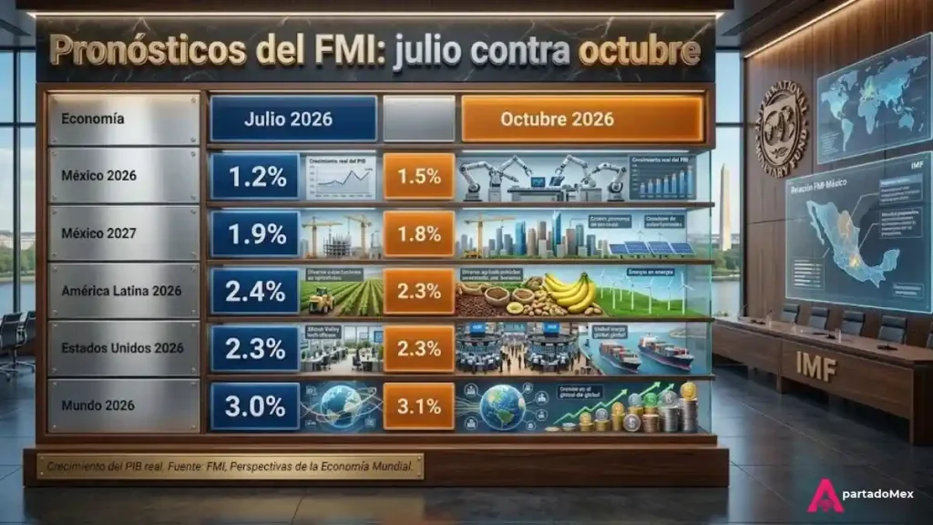 Pronósticos del FMI: julio contra octubre