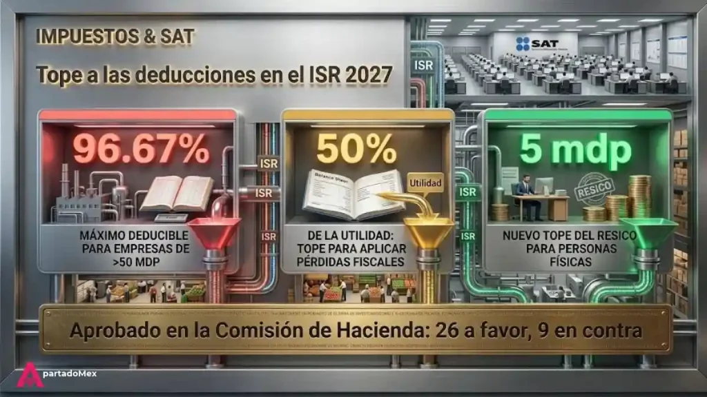 Tope a las deducciones en el ISR 2027