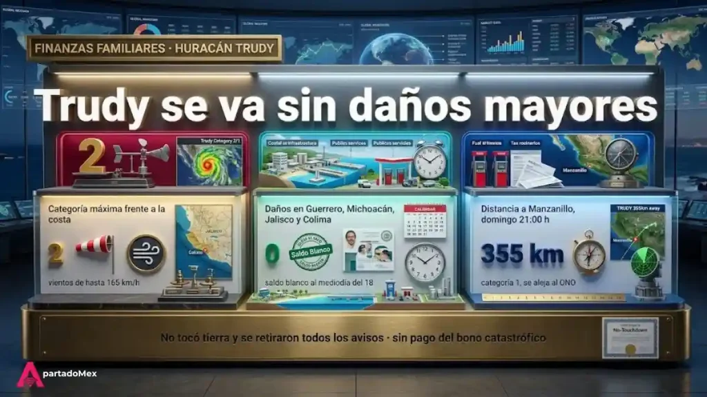 Trudy se va sin daños mayores