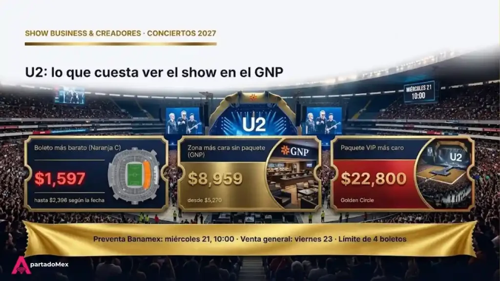 U2 preventa miércoles 21, 1000