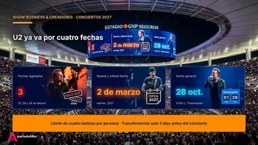 U2 ya va por cuatro fechas