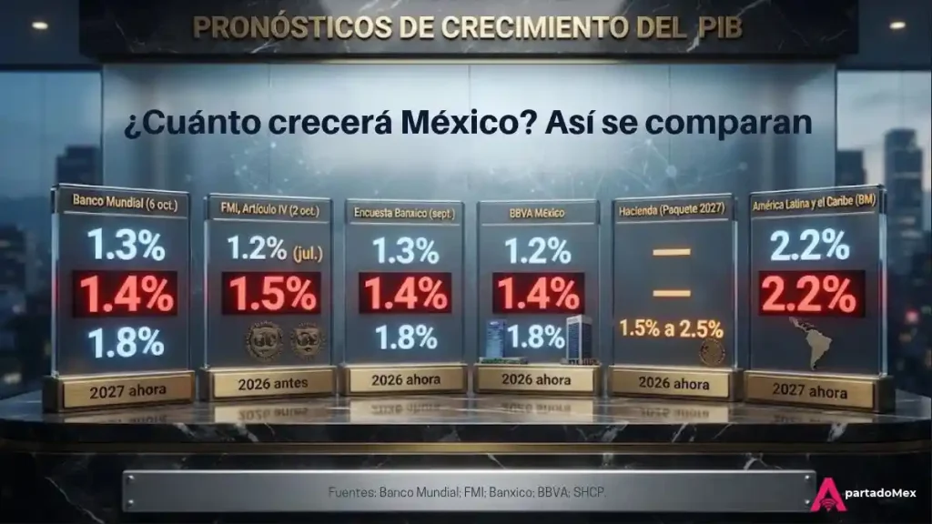 ¿Cuánto crecerá México? Así se comparan.